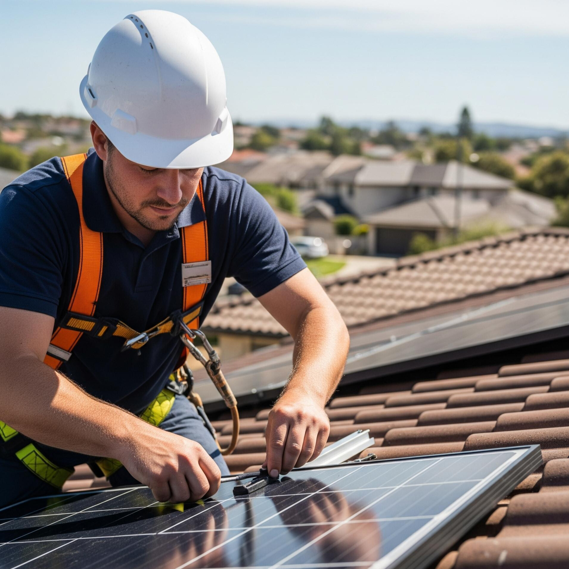 installation-solaire-banner6 Compteur Linky avec factures d’électricité EDF et Engie en premier plan, sur fond de maison équipée de panneaux solaires.